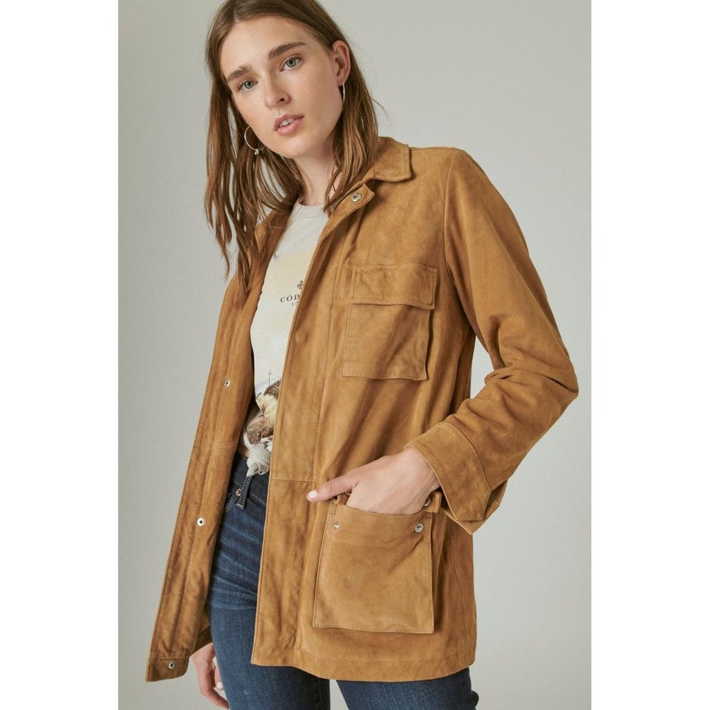 Suede Utility Jacket by Lucky Brand - size Small